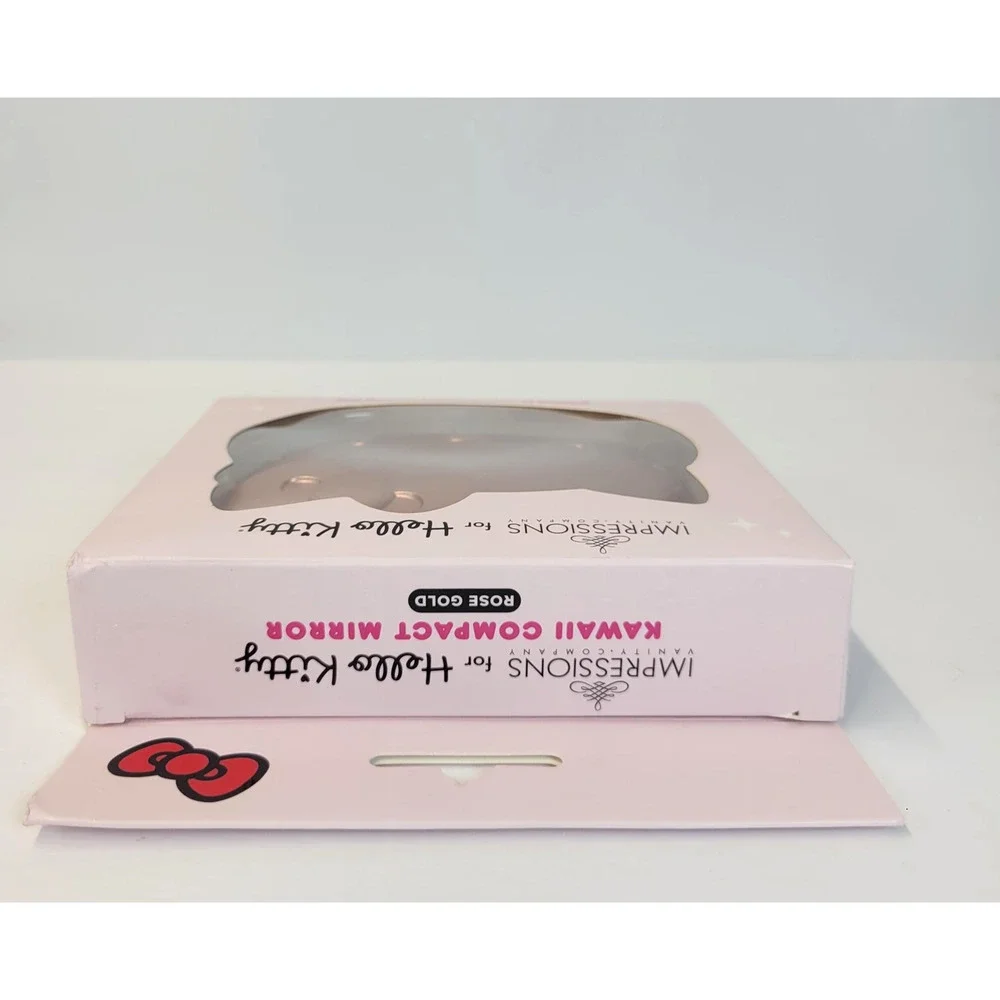 Impressions Vanity Hello Kitty Kawaii Compact Mirror Rose Gold Pink 2X LED